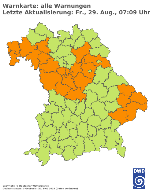 Aktuelle Wetterwarnungen für  Ebersberg