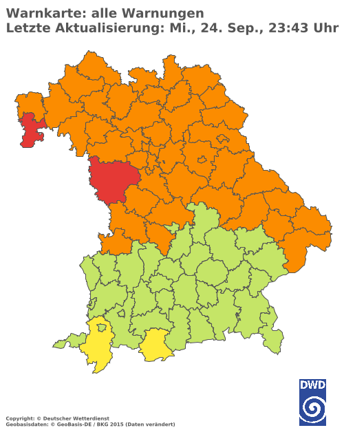 Aktuelle Wetterwarnungen für  Ebersberg