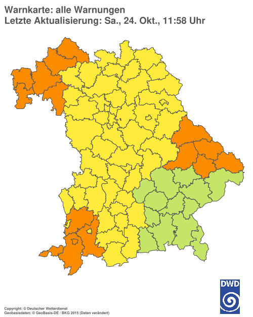 Aktuelle Wetterwarnungen für  Ebersberg