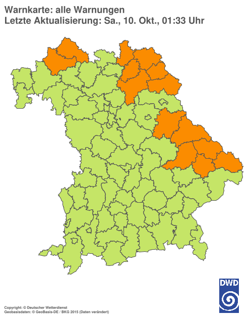 Aktuelle Wetterwarnungen für  Ebersberg