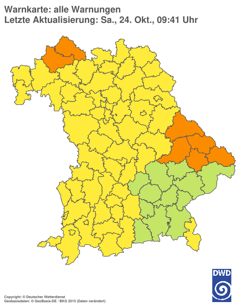 Aktuelle Wetterwarnungen für Ebersberg