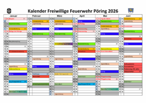 Feuerwehr Pöring Kalender 2026 Seite 1